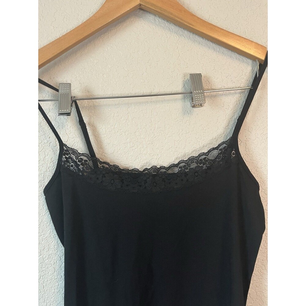 Loft Lace Trim Cami Top Womens S Black Fairycore Grunge Boho Y2K Whimsical - Picture 2 of 5